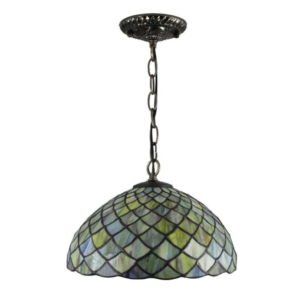 12inch European Pastoral Retro Style Pendant Light Mesh Pattern Colorful Pattern Glass Shade Bedroom Living Room Dining Room Kitchen Lights - Image 9
