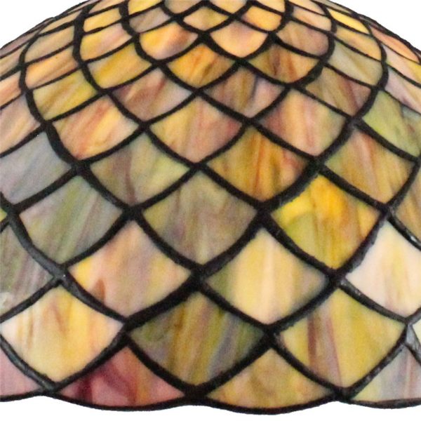 12inch European Pastoral Retro Style Pendant Light Mesh Pattern Colorful Pattern Glass Shade Bedroom Living Room Dining Room Kitchen Lights - Image 4