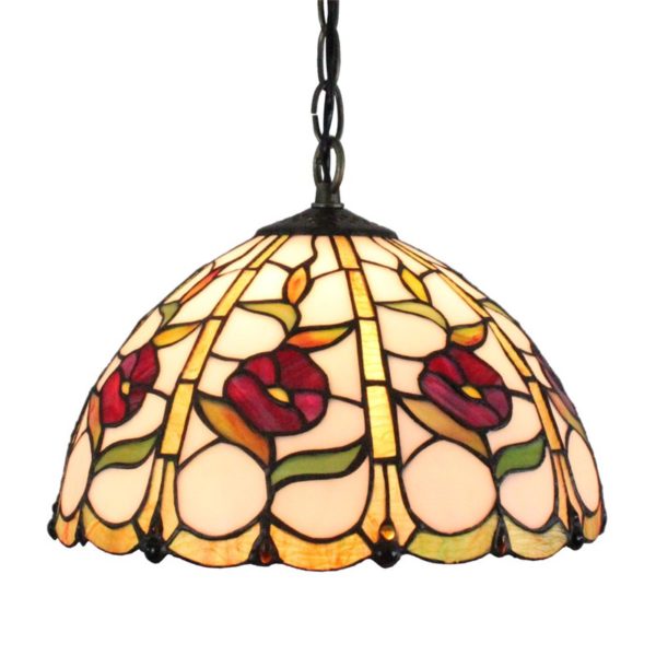 12inch European Pastoral Retro Style Pendant Light Little Flower Pattern Glass Shade Bedroom Living Room Dining Room Kitchen Lights - Image 7
