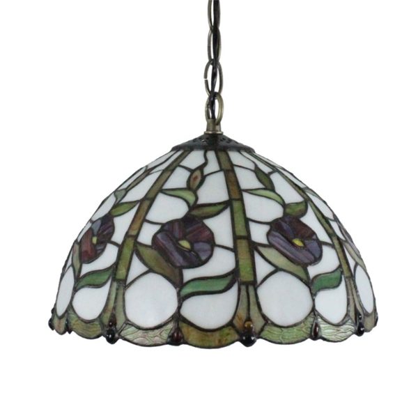 12inch European Pastoral Retro Style Pendant Light Little Flower Pattern Glass Shade Bedroom Living Room Dining Room Kitchen Lights - Image 8