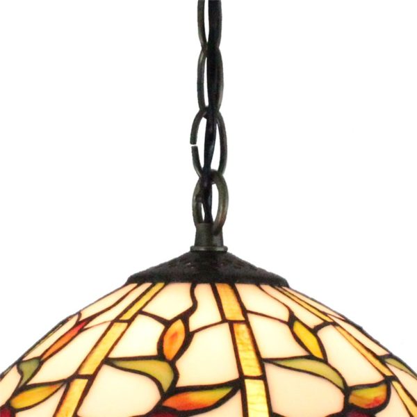 12inch European Pastoral Retro Style Pendant Light Little Flower Pattern Glass Shade Bedroom Living Room Dining Room Kitchen Lights - Image 3