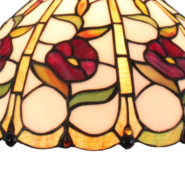 12inch European Pastoral Retro Style Pendant Light Little Flower Pattern Glass Shade Bedroom Living Room Dining Room Kitchen Lights - Image 4