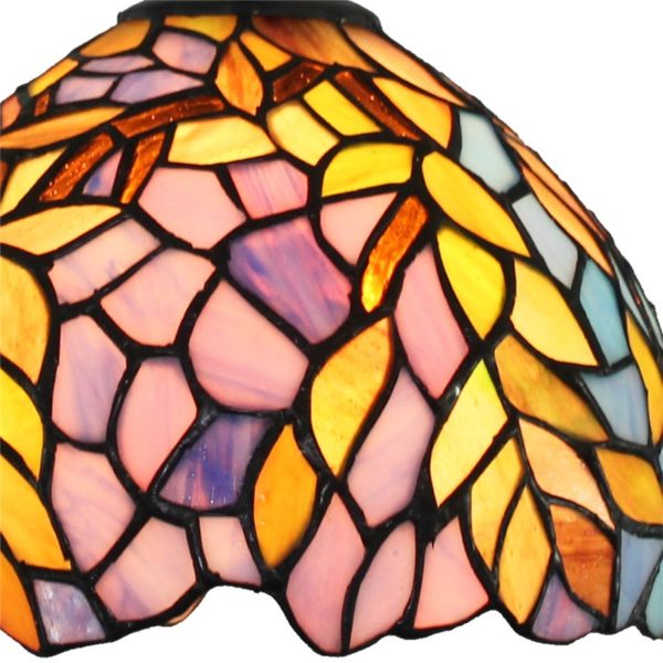 8inch European Pastoral Retro Style Pendant Light Colorful Leaf Pattern Glass Shade Bedroom Living Room Kitchen Light - Image 5