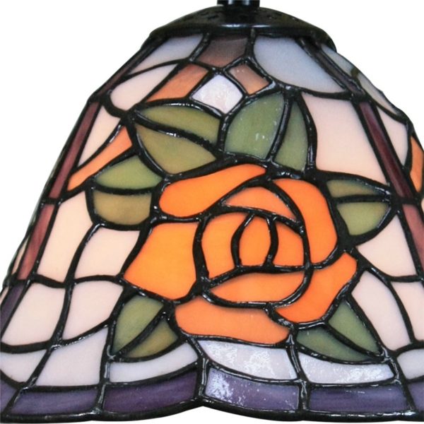 8inch European Pastoral Retro Style Pendant Light Yellow Rose Pattern Glass Shade Bedroom Living Room Kitchen Light - Image 3