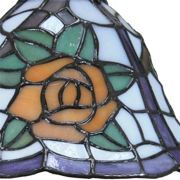 8inch European Pastoral Retro Style Pendant Light Yellow Rose Pattern Glass Shade Bedroom Living Room Kitchen Light - Image 5