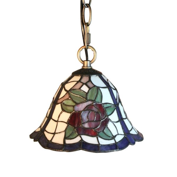 8inch European Pastoral Retro Style Pendant Light Rose Pattern Glass Shade Bedroom Living Room Kitchen Light - Image 8