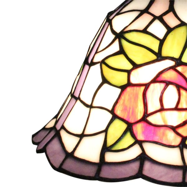 8inch European Pastoral Retro Style Pendant Light Rose Pattern Glass Shade Bedroom Living Room Kitchen Light - Image 3