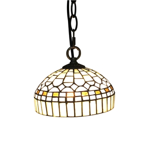 8inch European Pastoral Retro Style Pendant Light Colorful Pattern Glass Shade Bedroom Living Room Kitchen Light