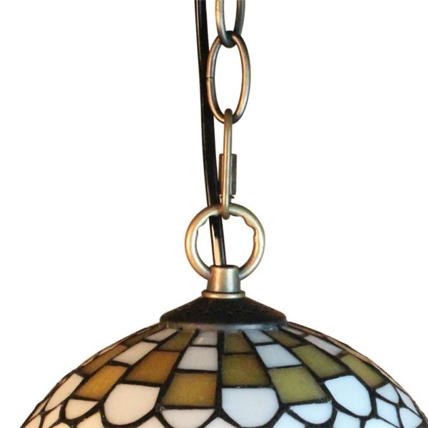 8inch European Pastoral Retro Style Pendant Light Colorful Pattern Glass Shade Bedroom Living Room Kitchen Light - Image 3