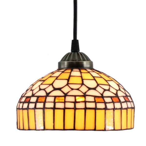 8inch European Pastoral Retro Style Pendant Light Colorful Pattern Glass Shade Bedroom Living Room Kitchen Light - Image 4