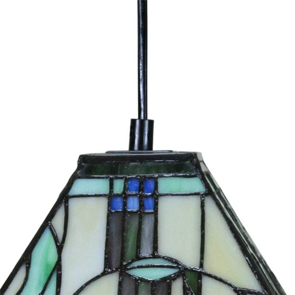 10 inch European Pastoral Retro Style Pendant Light Pink Rose Pattern Glass Shade Bedroom Living Room Kitchen Light - Image 4