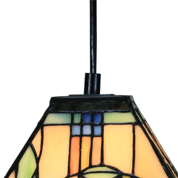 10 inch European Pastoral Retro Style Pendant Light Pink Rose Pattern Glass Shade Bedroom Living Room Kitchen Light - Image 5