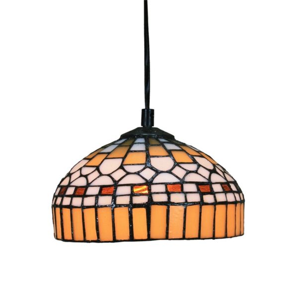 8inch European Pastoral Retro Style Pendant Light Colorful Pattern Glass Shade Bedroom Living Room Kitchen Light - Image 7