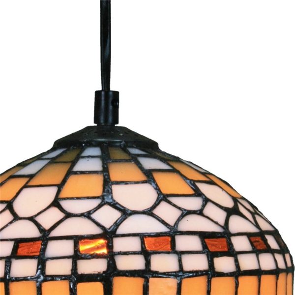 8inch European Pastoral Retro Style Pendant Light Colorful Pattern Glass Shade Bedroom Living Room Kitchen Light - Image 3