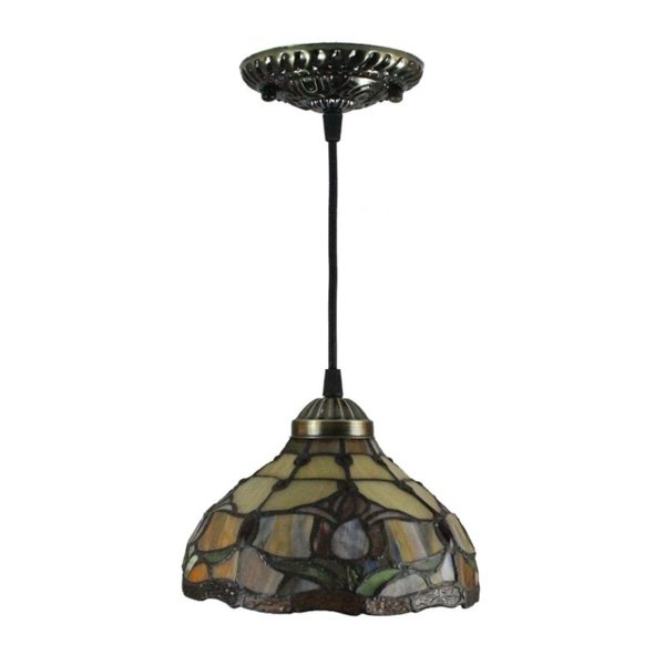 8inch European Pastoral Retro Style Pendant Light Colorful Flowers Pattern Glass Shade Bedroom Living Room Kitchen Light - Image 8