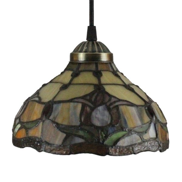 8inch European Pastoral Retro Style Pendant Light Colorful Flowers Pattern Glass Shade Bedroom Living Room Kitchen Light - Image 3