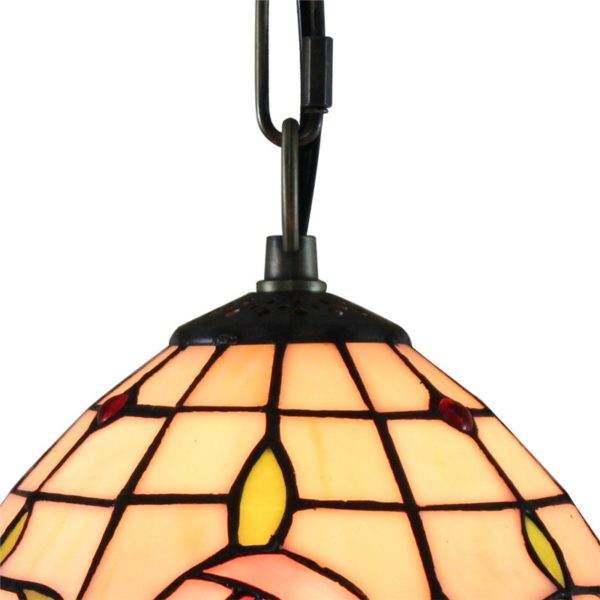 8inch European Pastoral Retro Style Pendant Light Colorful Flowers Pattern Glass Shade Bedroom Living Room Kitchen Light - Image 5