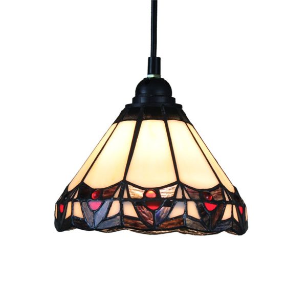 8inch European Pastoral Retro Style Pendant Light Colorful Pattern Glass Shade Bedroom Living Room Kitchen Light - Image 7