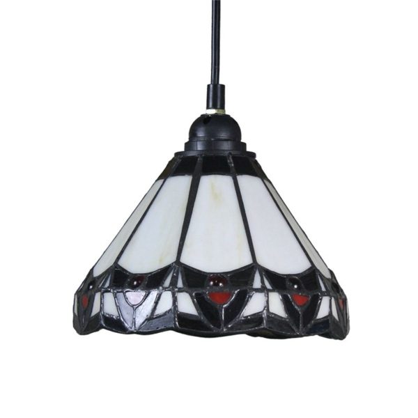 8inch European Pastoral Retro Style Pendant Light Colorful Pattern Glass Shade Bedroom Living Room Kitchen Light - Image 8