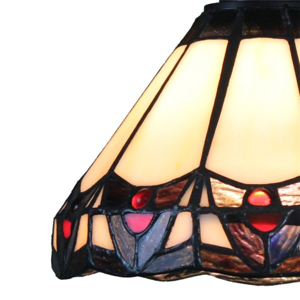 8inch European Pastoral Retro Style Pendant Light Colorful Pattern Glass Shade Bedroom Living Room Kitchen Light - Image 3