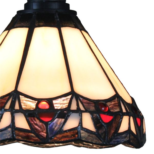 8inch European Pastoral Retro Style Pendant Light Colorful Pattern Glass Shade Bedroom Living Room Kitchen Light - Image 4
