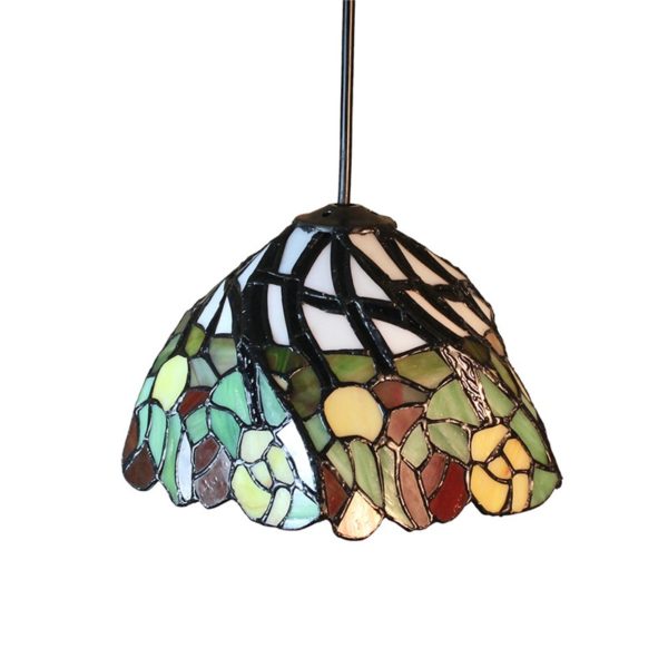 8inch European Pastoral Retro Style Pendant Light Colorful Flowers Pattern Glass Shade Bedroom Living Room Kitchen Light - Image 8