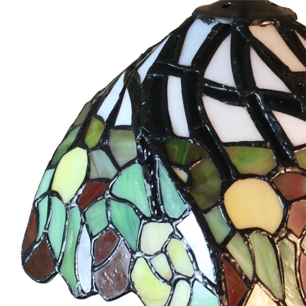 8inch European Pastoral Retro Style Pendant Light Colorful Flowers Pattern Glass Shade Bedroom Living Room Kitchen Light - Image 9