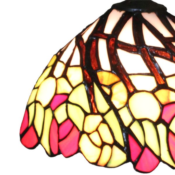 8inch European Pastoral Retro Style Pendant Light Colorful Flowers Pattern Glass Shade Bedroom Living Room Kitchen Light - Image 3