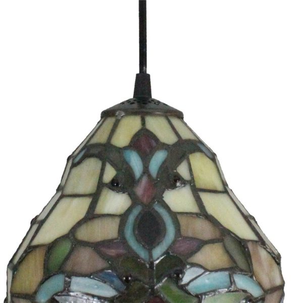 8inch European Pastoral Retro Style Pendant Light Colorful Pattern Glass Shade Bedroom Living Room Kitchen Light - Image 4