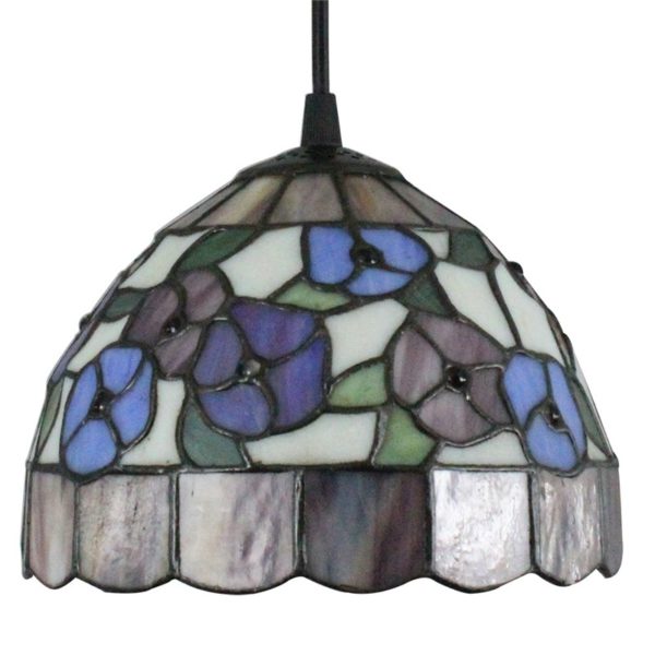 8inch European Pastoral Retro Style Pendant Light Colorful Small Flower Pattern Glass Shade Bedroom Living Room Kitchen Light - Image 9