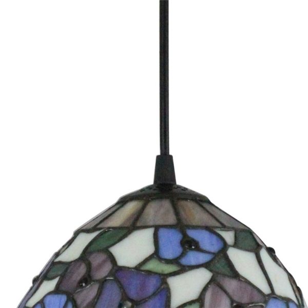 8inch European Pastoral Retro Style Pendant Light Colorful Small Flower Pattern Glass Shade Bedroom Living Room Kitchen Light - Image 4