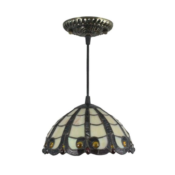 8inch European Pastoral Retro Style Pendant Light Colorful Pattern Glass Shade Bedroom Living Room Kitchen Light - Image 8