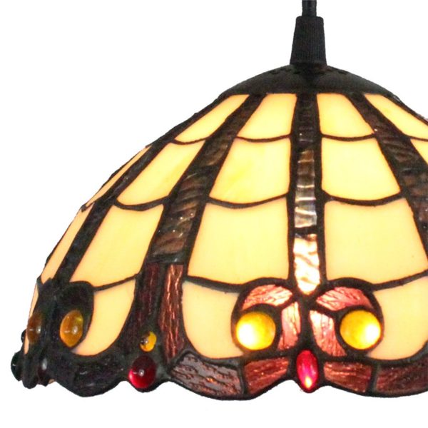 8inch European Pastoral Retro Style Pendant Light Colorful Pattern Glass Shade Bedroom Living Room Kitchen Light - Image 9
