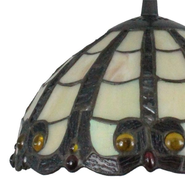 8inch European Pastoral Retro Style Pendant Light Colorful Pattern Glass Shade Bedroom Living Room Kitchen Light - Image 3