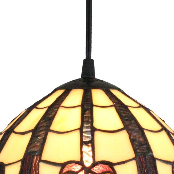 8inch European Pastoral Retro Style Pendant Light Colorful Pattern Glass Shade Bedroom Living Room Kitchen Light - Image 5