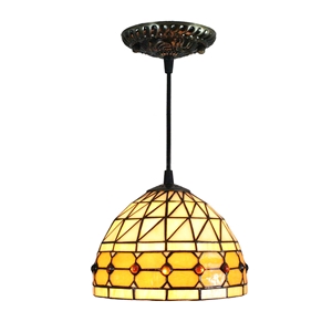8inch European Pastoral Retro Style Pendant Light Colorful Glass Shade Bedroom Living Room Kitchen Light