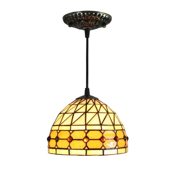 8inch European Pastoral Retro Style Pendant Light Colorful Glass Shade Bedroom Living Room Kitchen Light - Image 7
