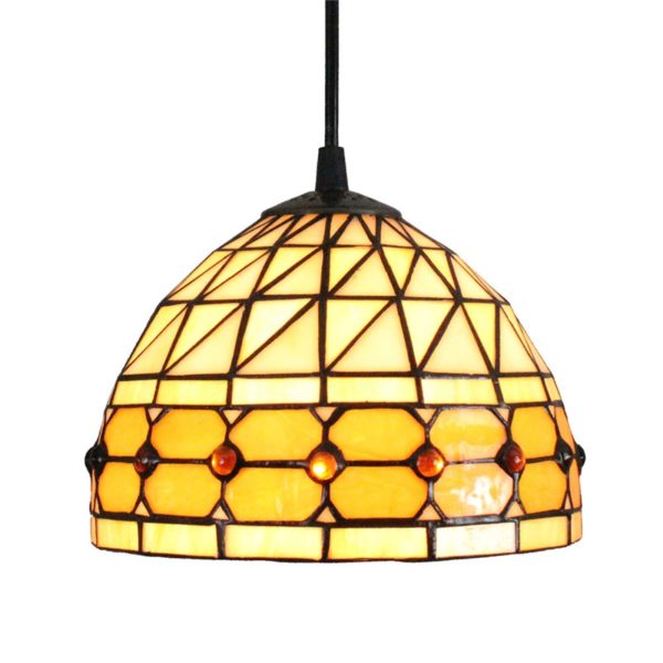 8inch European Pastoral Retro Style Pendant Light Colorful Glass Shade Bedroom Living Room Kitchen Light - Image 9
