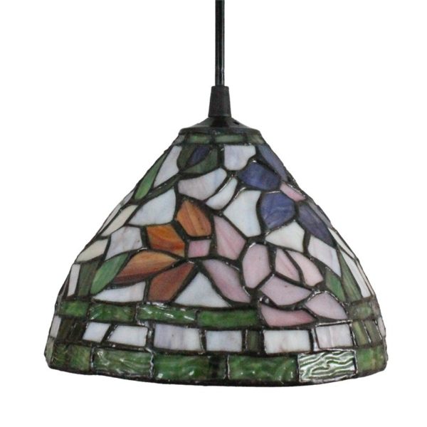8inch European Pastoral Retro Style Pendant Light Colorful Flowers Pattern Glass Shade Bedroom Living Room Kitchen Light - Image 9