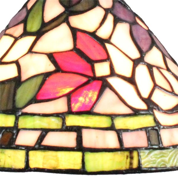 8inch European Pastoral Retro Style Pendant Light Colorful Flowers Pattern Glass Shade Bedroom Living Room Kitchen Light - Image 5