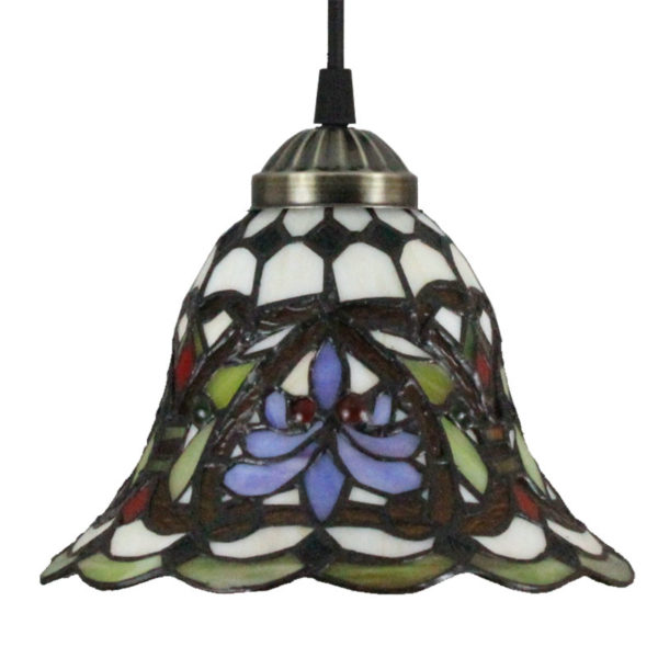 8inch European Pastoral Retro Style Pendant Light Colorful Pattern Glass Shade Bedroom Living Room Kitchen Light - Image 9