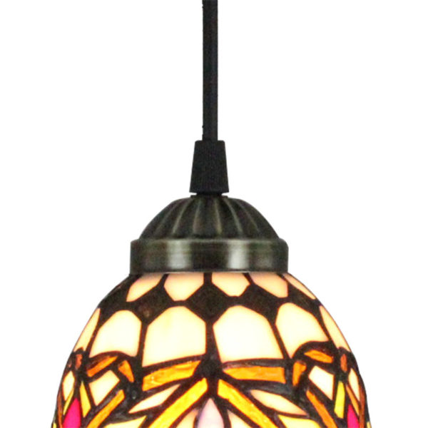 8inch European Pastoral Retro Style Pendant Light Colorful Pattern Glass Shade Bedroom Living Room Kitchen Light - Image 4