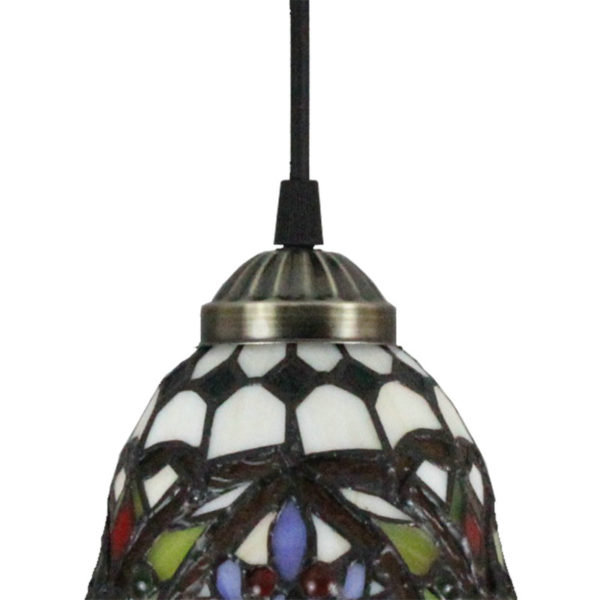 8inch European Pastoral Retro Style Pendant Light Colorful Pattern Glass Shade Bedroom Living Room Kitchen Light - Image 5