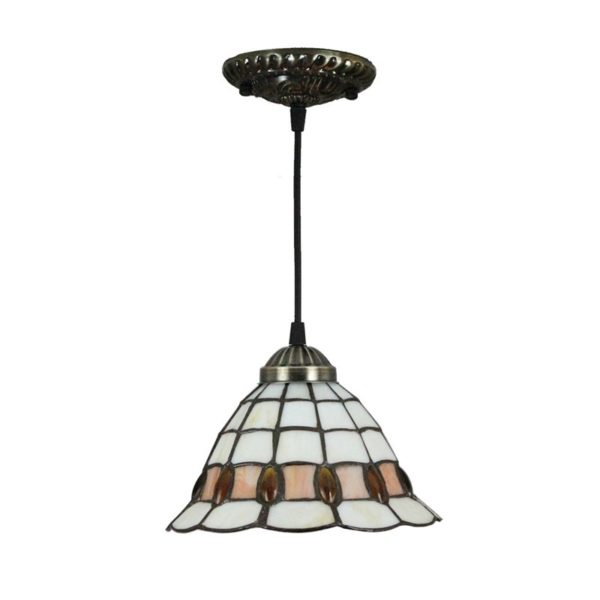 8inch European Pastoral Retro Style Pendant Light Colorful Pattern Glass Shade Bedroom Living Room Kitchen Light - Image 8