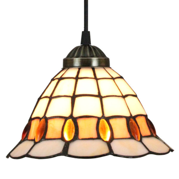 8inch European Pastoral Retro Style Pendant Light Colorful Pattern Glass Shade Bedroom Living Room Kitchen Light - Image 9