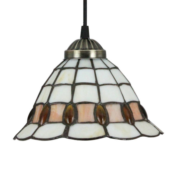 8inch European Pastoral Retro Style Pendant Light Colorful Pattern Glass Shade Bedroom Living Room Kitchen Light - Image 3