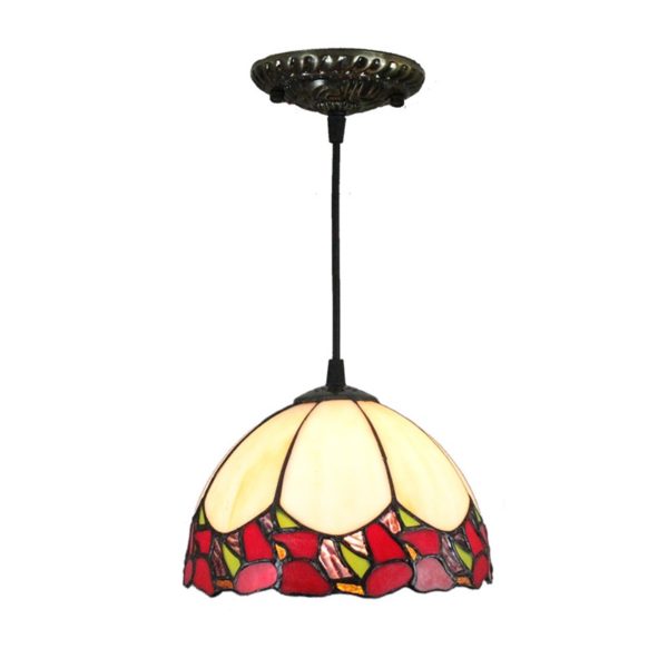 8inch European Pastoral Retro Style Pendant Light Colorful Pattern Glass Shade Bedroom Living Room Kitchen Light - Image 7