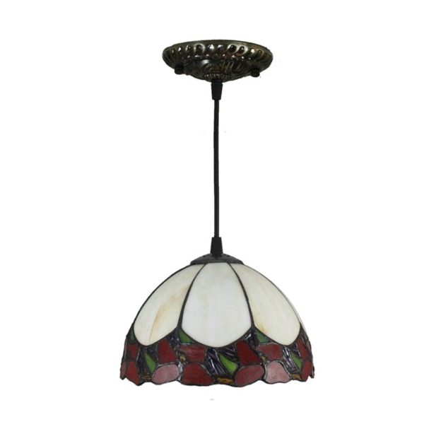 8inch European Pastoral Retro Style Pendant Light Colorful Pattern Glass Shade Bedroom Living Room Kitchen Light - Image 8