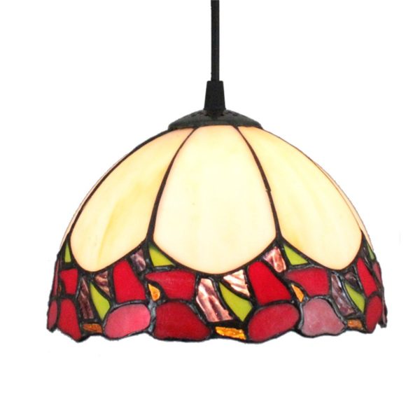 8inch European Pastoral Retro Style Pendant Light Colorful Pattern Glass Shade Bedroom Living Room Kitchen Light - Image 9