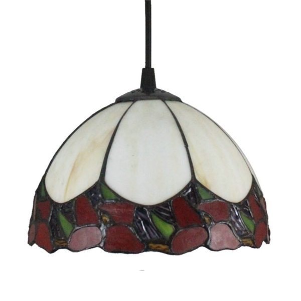 8inch European Pastoral Retro Style Pendant Light Colorful Pattern Glass Shade Bedroom Living Room Kitchen Light - Image 3